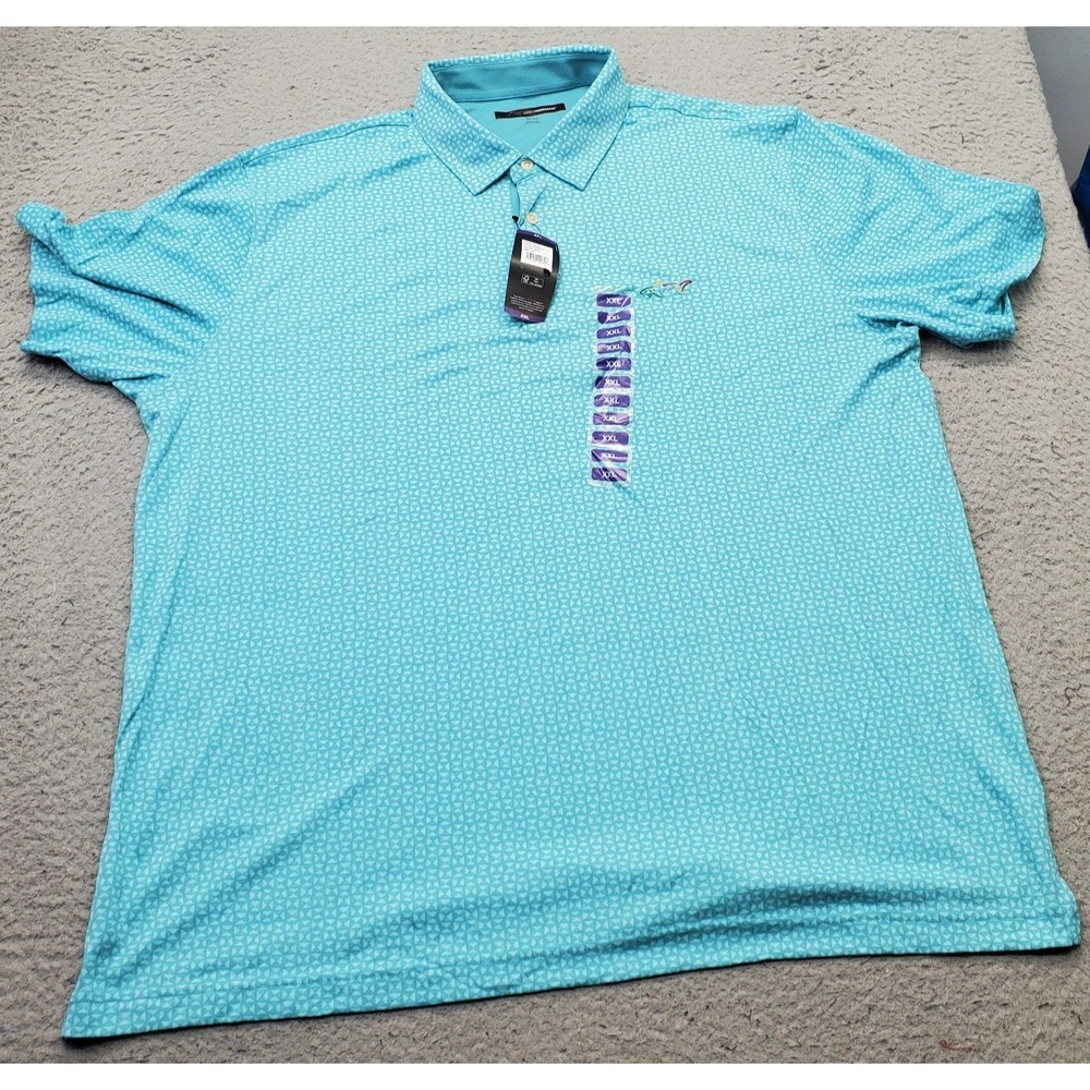 Greg Norman Golf Polo Shirt Men XXL Multi Patterned Stretch Performance G7XDK131
